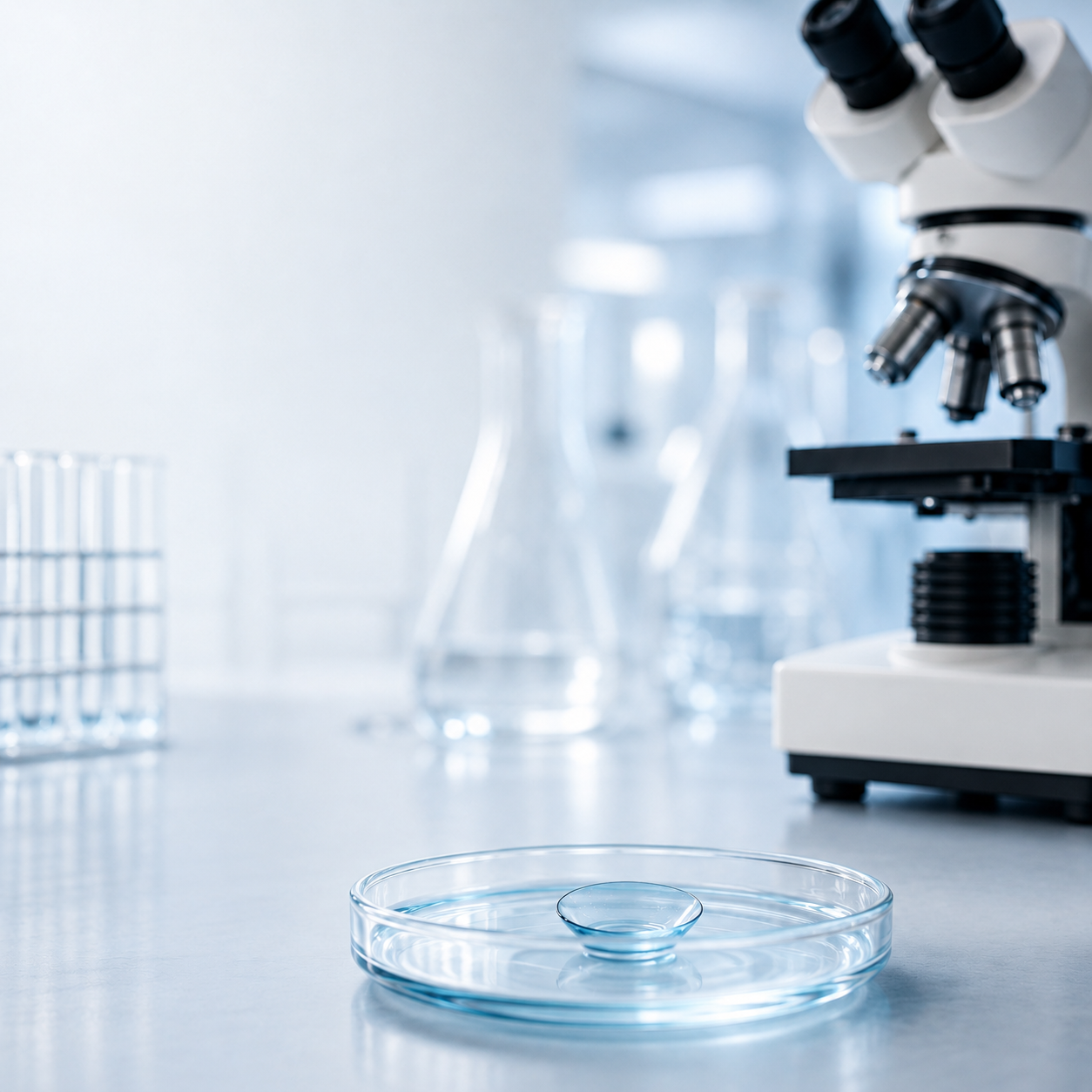 A Clearlii lens under examination in the laboratory
